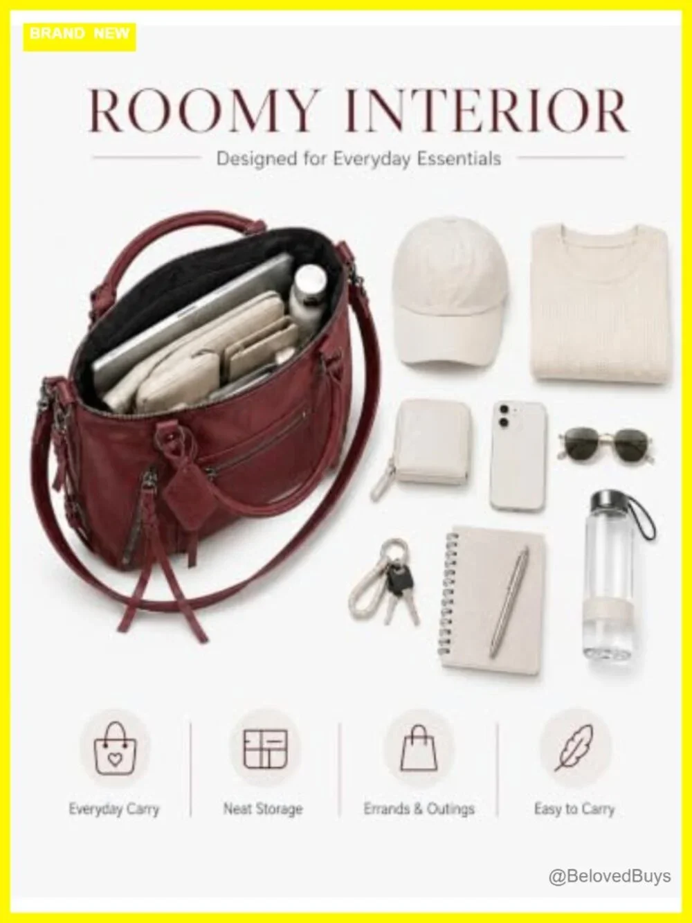 Vegan Leather Hobo Tote Bag with Adjustable Dual Straps
